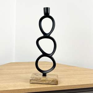 Porte-bougie artistique en aluminium fait main, écologique, aux courbes élégantes, design stylé pour rehausser l'ambiance de Noël et de Pâques à la maison - Product Image 4