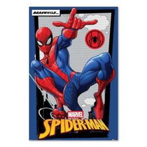 Affiche de Spider-Man de Marvel Comics « Pendant ce temps…» 61x91,5 cm, style design moderne, art mural en papier - Product Image 1