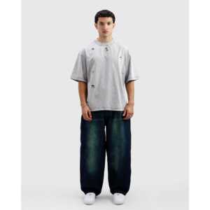 Tissu en jersey 100 % coton, délavé et vieilli, respirant, infroissable, avec motifs de lettres logo, style ajusté, 180g 240g 300g - Product Image 3