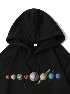 Couleur noire Qualité supérieure quantité minimale de commande bas Nouveau design 100% Sweats à capuche surdimensionnés en coton polaire pour unisexe. - Product Image 2