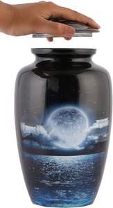 Print Green Adult Cremation Urns for Human <b>Ashes</b> with Beautiful Velvet Bag for <b>Dog</b> <b>Ashes</b> Funeral Burial Memorial Custom Size urn - Product Image 3