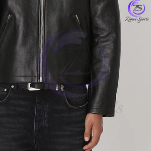 Nouveaux vêtements d'extérieur à la mode réchauffer sur mesure classique qualité adulte vêtements d'extérieur fermeture éclair élégant à manches longues veste en cuir Pu pour hommes - Product Image 6