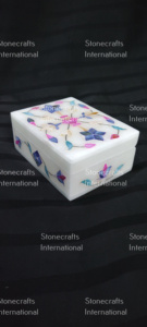 Meilleur prix Stonecrafts International Boîte à bijoux en marbre poli 10x7.5 cm pour ranger en toute sécurité vos pièces bien-aimées d'Inde - Product Image 3