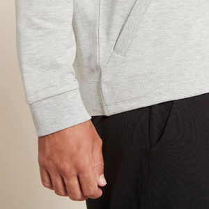 Sweat à capuche personnalisable pour homme, 100% coton, lourd, brodé, respirant, motif uni, polaire, pull à capuche thermique pour l'hiver - Product Image 4