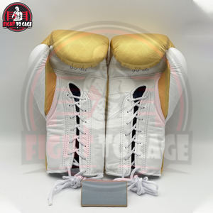 ถุงมือชกมวยคุณภาพสูงแบบผูกเชือก หนังทนทาน ซับแรงกระแทก น้ำหนักเบา ระบายความชื้น เหมาะสำหรับการแข่งขันในยิม รับผลิตแบบ OEM - Product Image 2