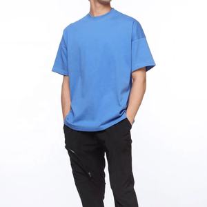 T-shirt surdimensionné vintage pour hommes personnalisé en gros pour le printemps été lourd 100% coton coupe ample et conception unie - Product Image 3