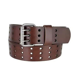 เข็มขัดหนังวัวแท้สำหรับผู้ชายเข็มขัดหนังวัวแท้แบบสั่งทำเข็มขัดหนังวัวแท้แบบลำลองดีไซน์ซ้อนทับหัวเข็มขัดเหล็กระบายอากาศได้ดี - Product Image 6