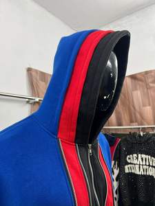 2025 nueva llegada hombres sudaderas con cremallera de tres capas en precio bajo diseño personalizado tres cremallera hombres sudaderas con capucha de moda - Product Image 5