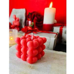 Heart Bubble <b>Candle</b> <b>Valentine</b> Theme Decorative <b>Candle</b> for Gifts & Special Occasions for Best Price - Product Image 3