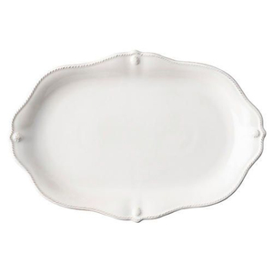 Plateau de service ovale en métal blanc élégant avec des accents de nœuds noirs Style moderne Plateau décoratif Vaisselle et décoration d'intérieur uniques - Product Image 5