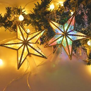 BINLU Arbre de Noël Top Star avec lumières Décorations de fête pour la saison des vacances - Product Image 1