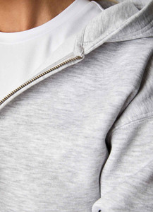 Conjunto de Sudadera con Capucha y Cremallera, Color Gris, Corte Holgado, Estilo Casual, Unisex, para Otoño - Product Image 5