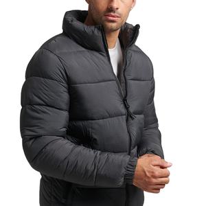 OEM Custom Made Solid Black Color <b>Men</b> Outdoor High Quality Polyester Fabric Quilted Packable Zipper Style Puffer Jacket 2026 - Product Image 2