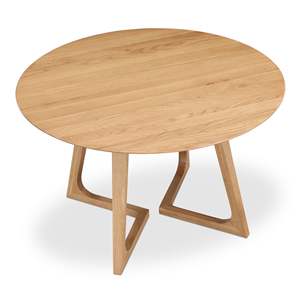 Table basse durable Rumieneta en bois massif avec pieds uniques, finition naturelle, design moderne - Product Image 2