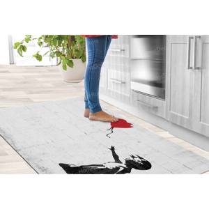 Tapis imprimé Graffiti Banksy Ballon Rouge, Tapis d'appoint Art Urbain Abstrait, Tapis en Velours de Luxe - Product Image 3