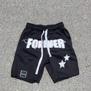 Custom 100% Cotton <b>Shorts</b> French Terry <b>Shorts</b> Drawstring <b>Men</b> Applique Distress Embroidery Patched <b>Shorts</b> <b>Men</b> Streetwear - Product Image 2