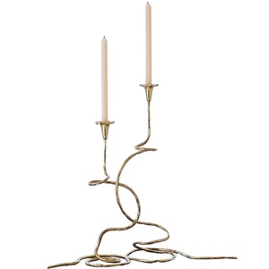 Bougeoir en métal pour la décoration de la maison porte-bougie pour l'éclairage et le jeu porte-bougie décoratif élégant finition antique - Product Image 1