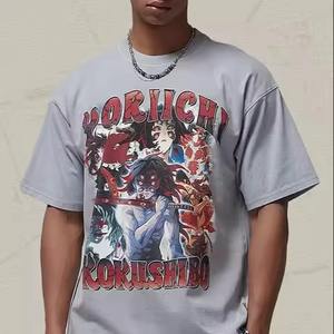 Camisetas de Anime de gran tamaño con estampado gráfico de logotipo personalizado para hombre - Product Image 5