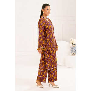 Conjunto de Traje de Dos Piezas para Mujer, Estampado, de Viscosa, WNST-52009 - Product Image 4