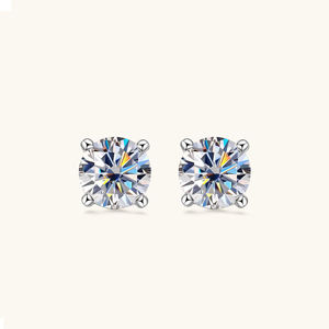 Boucles d'oreilles minimalistes en moissanite et diamant, pierres précieuses à haute brillance, finition douce pour la peau, pour femme, style quotidien, vente en gros - Product Image 5