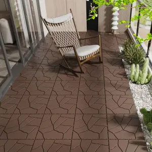 44pcs Interlocking 12x12in <b>Plastic</b> Patio Deck <b>Tiles</b> Smooth Modern 18mm Floor <b>Tiles</b> for Outdoor Porch Basement Warehouse Use - Product Image 1