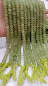 Prehnita natural Cuarzo Rondelle Plain Smooth 8mm Cuentas de piedras preciosas vendidas por hebra 8 pulgadas de largo - Product Image 3