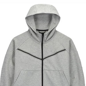 Sweat-shirt à capuche unisexe à fermeture éclair et à col rond avec logo à imprimé bouffant pour hommes et femmes, polyester 100% personnalisé du fabricant - Product Image 3