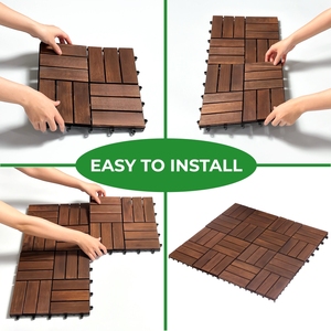 Nouveau design moderne de carrelage en bois massif de FG-VG12BR pour la décoration murale de sol de balcon extérieur Style classique antibactérien-fabriqué au Vietnam - Product Image 4