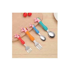 Juego de cubiertos de viaje con mango de caballo de plástico de alto requisito, cubiertos de Metal, cuchillo de acero inoxidable, tenedor, cubiertos para niños - Product Image 1