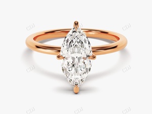 Venta al por mayor joyería de lujo GRA certificado Marquesa corte incoloro Moissanite diamante 14K oro amarillo solitario mujeres anillo de compromiso - Product Image 4