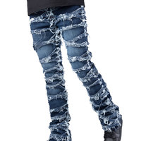 Yığın pantolon özel Logo pantolon Streetwear erkek kargo cepler boy Jogger ucuz fiyat yığını pantolon