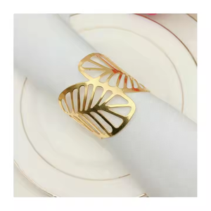 Rond de serviette doré de qualité supérieure Rond de serviette de cuisine de forme ronde de taille personnalisée au meilleur prix - Product Image 2