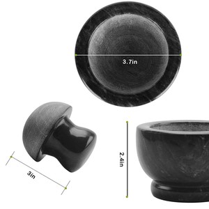 Ensemble de pilon à mortier en marbre élégant de haute qualité avec pot à épices Logo personnalisé écologique va au lave-vaisselle - Product Image 4
