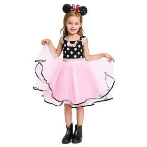 Minnie Mouse Fantasy Robe for Girls Summer Infant <b>Dress</b> with Spaghetti Strap Chiffon Fabric Decorated with Ruffles <b>Pattern</b> - Product Image 6