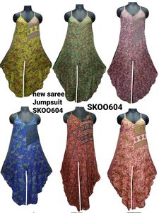 Mono con estampado floral nuevo verano moda india diseños bohemios multicolores con fajas de cuentas de encaje decoración Sari de seda - Product Image 2