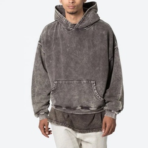 Conjunto de 2 Piezas de Sudadera con Capucha y Pantalones Jogger de Mezclilla de 14 OZ, Corte Holgado, Hombros Caídos, Lavado Ácido, 100% Algodón, Compra al por Mayor - Product Image 5