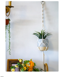 Simple Minimalist <b>Boho</b> Decor for Indoor Outdoor - Handmade Customized Macrame Plant Hanger for <b>Wall</b> and Window Decoration - Product Image 2