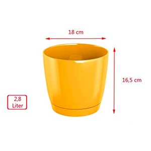 Vaso per Fiori Rotondo in Plastica Bianca Coubi P, 18 (Lunghezza) x 18 (Larghezza) x 16,5 (Altezza) cm - Product Image 4
