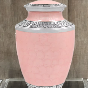 Urne de crémation rose design moderne en métal de haute qualité pour les cendres humaines prix de gros - Product Image 1