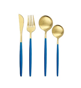 Dernier lot de couverts en métal Couverts en laiton pur Fourchette à cuillère quatre pièces Prix de gros pour les mariages - Product Image 2