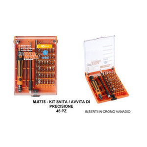 Kit Cacciaviti di Precisione con 42 Inserti + Pinza + Impugnatura - Product Image 1