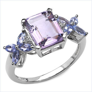 Shah Gems <b>925</b> Sterling <b>Silver</b> Natural Amethyst <b>Ring</b> for Women Everyday Wear Fine Jewelry Emerald Cut Opal Garnet Pear Cut - Product Image 1