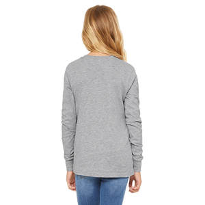 Camiseta básica lisa de manga larga con cuello redondo para niñas y niños, camiseta de manga larga con cuello redondo para niños, camiseta escolar uniforme de 2 a 13 años - Product Image 5