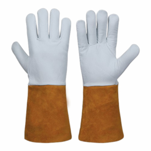 Vente en gros de gants de soudage personnalisés de haute qualité longs gants de sécurité en cuir de vachette gants de travail résistants à la chaleur avec logo - Product Image 1