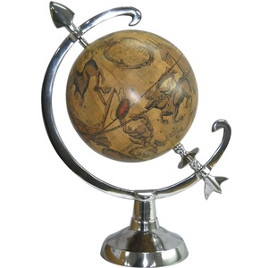 Aluminium Item Gold Color Iron Hot Selling High Quality Metal Sculpture Hollow Out <b>Rotation</b> Decorative World <b>Globe</b> the Best - Product Image 4