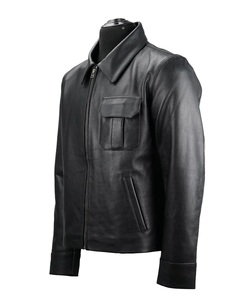 Veste en cuir de style manteau 100% qualité supérieure avec style de poche avant et fermeture à glissière Durable doux en gros - Product Image 3