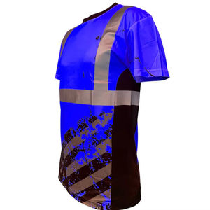 เสื้อยืดแขนสั้น Hi-VIS VIZ ทำจากโพลีเอสเตอร์มีสองสีตัดกันสไตล์ใหม่ - Product Image 3