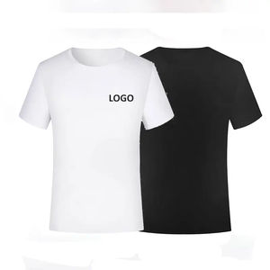 Alta calidad personalizado su logotipo de marca impreso bordado 100% algodón cuello redondo Camiseta en blanco hombres camiseta lisa Casual hombres camisetas - Product Image 1