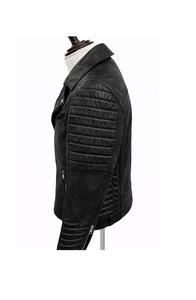 Veste en cuir d'agneau unie pour homme, mode 2025, lavée et cirée, semi-végétale - Product Image 4