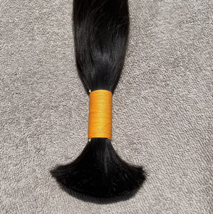 Cabello Natural Remy Virgen de un Solo Donante, Cutícula Alineada, Ondulado Liso Sedoso Indio, Cabello a Granel de 10-30 Pulgadas, Trama Doble a Máquina para Trenzas - Product Image 4